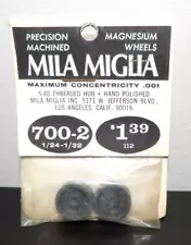 VINTAGE MILA MIGLIA MAGNESIUM WHEELS 5-40 THREADED HUBS 1/24 1/32 #700-2 NOS