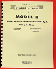 KEARNEY & TRECKER Milwaukee Model H Milling Machines Part Manual 0419