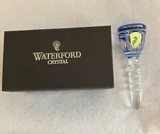 NIB Waterford Crystal Mixology Bouchon Bottle Stopper Argon Blue Top 4.5"