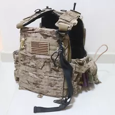 Crye Precision Navy SEAL Cage Plate Carrier NCPC in AOR1 , LARGE w MOLLE pouch