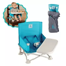 hiccapop Omni Boost Travel Booster Seat with Tray for Baby Tahitian Blue USED