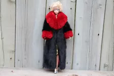 Black and Red Mink Fur Coat for Silkstone Barbie & Fashion Royalty dolls~dimitha