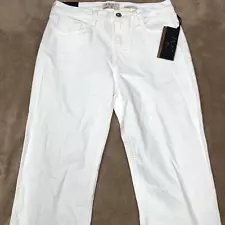 Jen 7 By 7 For All Mankind Mid Rise Slim Bootcut White Jeans Size 18 NWT