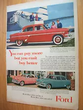 1954 Ford large-mag car ad -Crestline glass-top Skyliner Mainline Customline