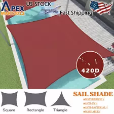 Waterproof Shade Sail Patio Awning Outdoor Garden Pool Sun Canopy Shelter Cover