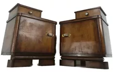 Pair Antique Art Deco Nightstands End tables Dresser 20s 30s Vanity Cabinets Wo