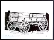 Richard Nearing OLD FARM WAGON Old West Pen Ink Drawings Art Print Bookplate 11