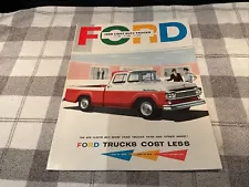 Original 1958 Ford Light Duty Pickup Truck Sales Brochure F-100 F-250 F-350