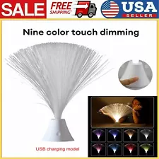 Cone Base LED RGB Color Changing Crystal Fiber Optic Lamp Wedding Holiday Decor