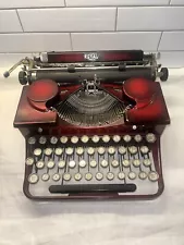 Antique 1931 Red Royal Model P Typewriter In Case