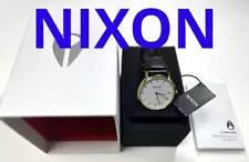 NIXON Watch Leather Strap Black Near MINT