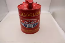 Vintage Delphos 1 Gallon Gas Can Collectible Original 3.79 Liters Ohio USA