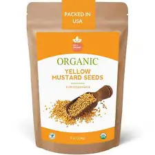 Organic Yellow Mustard Seeds–Certified USDA Organic-Spice for Pickling & Cooking