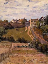 Oil Painting Rising-Path-1875-Alfred-Sisley-Oil-Painting landscape cottage art