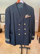 #5U WWII US Navy Officers uniform jacket and trouser with service awards