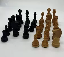 Vintage Wooden Chess Pieces