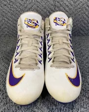 Rare PROMO SAMPLE Nike Alpha Pro Mid Football Cleats Sz 12.5 LSU Tigers - Used