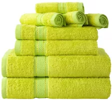 Prime Collections Bamboo Cotton Bath Towels Set 8 Piece Towels for Bathroom