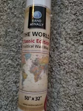 Rand McNally Classic World Wall Map 50” x 32” 2015 New in Package USA