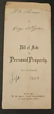 1884 Bill of Sale for 1/2 Interest in Fish Market Cambridge Port Boston MA