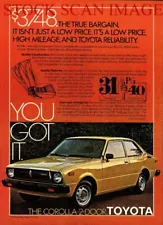 1979 ADVERT Toyota COROLLA 2-Door Motor Car Vintage Original Print Ad 717/10