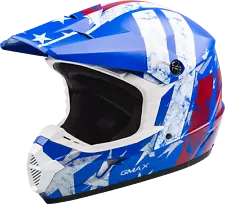 GMAX MX-46 Patriot Full Face Off-Road Helmet - Red/White/Blue (Youth Large)