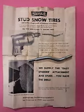 Rare Shaler " EASY STUDDER " Stud Snow Tires Tool And Instructions