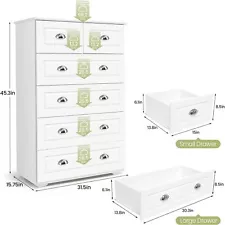 6 Drawers Tall Dresser for Bedroom, Wood Chest of Drawers with Deep Drawers SALE