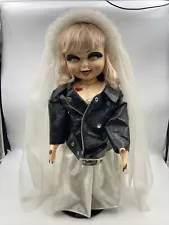 HUGE 24in Bride Of Chucky TIFFANY DOLL Halloween SPENCERS w/Talking Stand