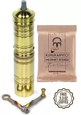 Turkish Greek Arabic Coffee Pepper Manuel Hand Mill Grinder Heavy Duty Brass 8.5