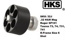 HKS 32-J Revolver Speedloader for Caliber .32 H&R MAG FOR Ruger SP101 Taurus 73