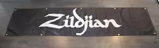 Zildjian Cymbals Black Banner Flag Big 2x8 feet Drums Drummer Garage Man Cave