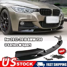 For Bmw 3 Series F30 M Sport 12-18 Front Bumper Lip Splitter Spoiler Gloss Black (For: 2014 BMW Sport)