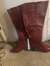 ESTATE SALE! ASHLEY STEWART THIGH HIGH LEATHER BOOTS (Brand new)