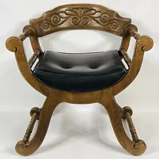 Vintage Stanley Furniture Curved Wood Library Room Reading Chair Beautiful Piece