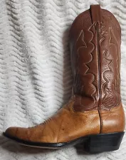 Vintage PANHANDLE SLIM by Sanders Embroidered Detail COWBOY BOOTS Sz 10D VguC