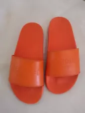 $350 Givenchy Logo Rubber Slide Sandals Orange US8.5