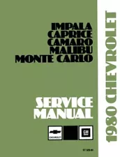 1980 Caprice Impala Malibu Monte Carlo Shop Service Repair Manual Factory OEM (For: 1980 Chevrolet Monte Carlo)