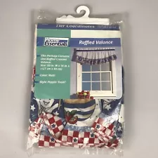 Vintage Pillsbury Doughboy POPPIN' FRESH Ruffled Valance Window Curtain 50x16