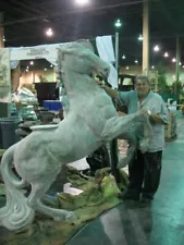 8 FT Outdoor Fiberglass REARING HORSE garden statue