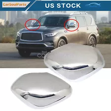 For Infiniti QX56 QX80 4-Door 11-2023 Pair ABS Chrome Side Rear Mirror Cover