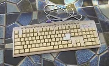 Vintage Turbowin Mechanical Computer Keyboard Wired + Adapter Tested Old School