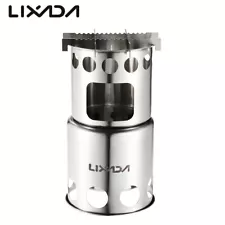 Lixada Stainless Steel Wood Stove Potable Wood Burning Stove For Picnic BBQ