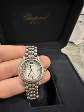 $7,800 Chopard Happy Sport 7 Floating Diamond 32mm Steel Quartz Watch 27/8236-23