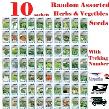 10 sachet Random Assorted Seeds Thai Veggies Herb Garden Easy Planting +Tracking