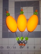 3 Pack Florescent Orange Popping Corks, Redfish Speckled Trout Flounder Snook