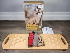 Refinery Wooden Beer Pong Tabletop Adult Party Drinking Game, EUC!