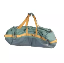 LL BEAN Duffle Bag Extra Large Green Tan Shoulder Strap Travel Mens Handles Zip