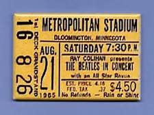 BEATLES CONCERT TICKET STUB *2X3 FRIDGE MAGNET* ROCK N ROLL METROPOLITAN STADIUM