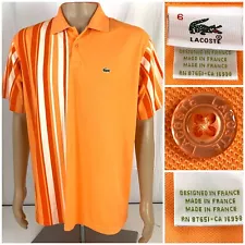 Lacoste Mens Piqué Polo Shirt Orange Sz 6 US XL / Made in France Edition EUC